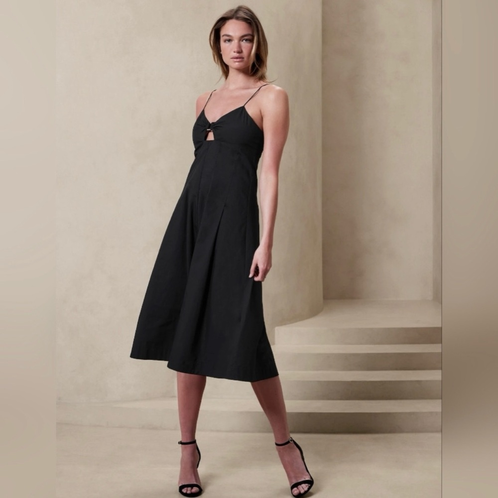 Banana Republic factory bandeau black midi dress size 4